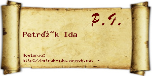 Petrák Ida névjegykártya