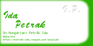 ida petrak business card